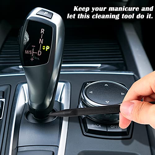 Honoson 6 Pcs Plastic Scraper Cleaning Tool Carbon Fiber Ticket Scratcher Tool Multi Purpose Stiff Scraper Pen Shaped Scraper for Tight Spaces, Kitchen, Crevices, Food, Paint(Black)