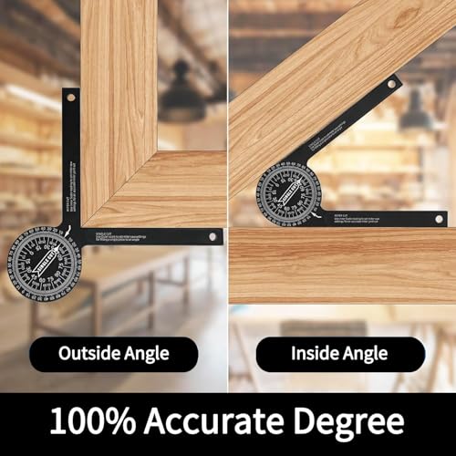 Aluminum Miter Saw Protractor，Angle Finder Tool，7-Inch Rust Proof | Angle Finder Featuring Precision Laser Engraved Scales (LX-230)，for Carpenters, Plumbers and All Building Trades