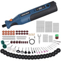 Cordless Rotary Tool Kit: 12-Speed 25000RPM Mini Rotary Tool with 179 Accessories, 7.4V Rechargeable Engraving Tool for 3D Printed Finishing, Sanding, Cutting, Drilling, Polishing, DIY Crafts