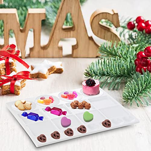 Lyellfe 10 Pack Plastic Palette, 20 Well Reusable Paint Palette