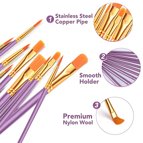 ESRICH 80PCS Paint Brushes, Paint Brush for Acrylic Painting - color: Purple, size: 80