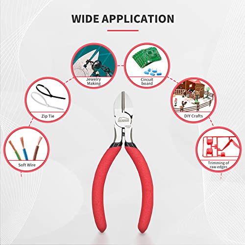 5 inch Wire Cutters, 5 Pack, Diagonal Cutters, Side Wire Snips - color: 5 Inch 5 Pack
