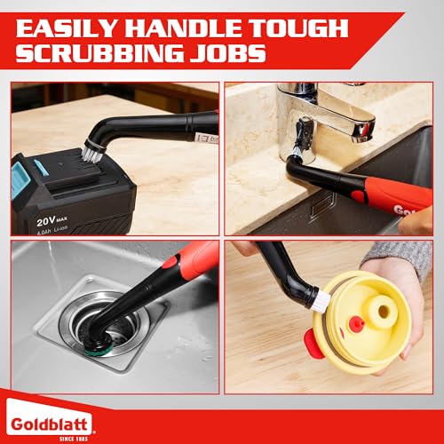 Goldblatt 18-Piece Cordless Electric Spin Scrubber, Waterproof