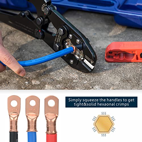 iCrimp Battery Cable Lug Crimping Tool Set includes Interchangeable Jaws