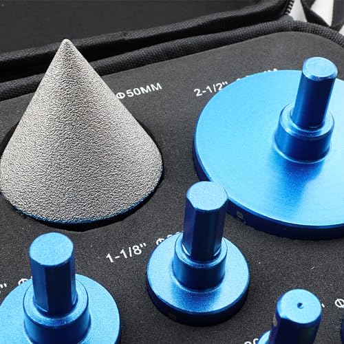 Tile Hole Saw Kit Diamond- BRSCHNITT 11pcs Diamond Core Drill Bit for Porcelain Tile Ceramic Marble Granite Drilling Triangle Shank - size: 6/8/10/25/28/32/35/45/65D+20F+50C