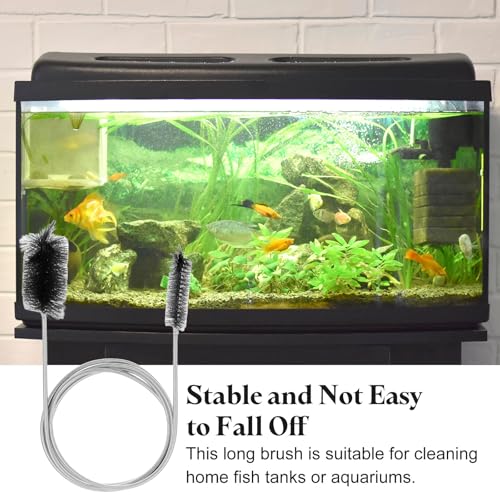 HARFINGTON 3pcs Flexible Long Drain Brush Straw Cleaner Set 61.02" Stainless Steel Double Ended Hose Brush with 8" Nylon Long Tube Pipe Cleaning for Fish Tank Sink Pipe, Black - color: Black, size: 155cm