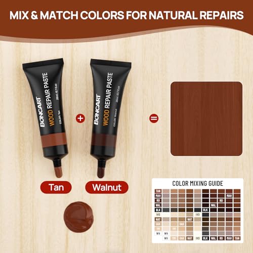 Boncart Wood Furniture Repair Kit, Wood Touch up Fillers - color: 5 Dark Colors