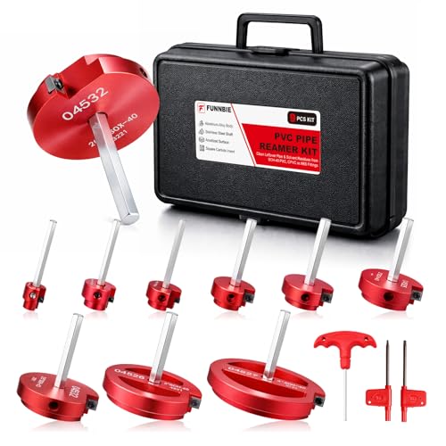 9Pcs PVC Pipe Reamer Kit, Durable Aluminum PVC Fitting Saver - size: 0.5+0.75+1+1.25+1.5+2+2.5+3+4 Inch