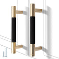 12 Pack 3 3/4 Inch 96 mm Knurled Cabinet Handles Cabinet Pulls Aluminum Handles Pulls Gold and Black Oxidation Finish with Diamond Pattern 5" Length (3.75" Hole Center) - color: Gold and Black, size: 3 3/4 Inch