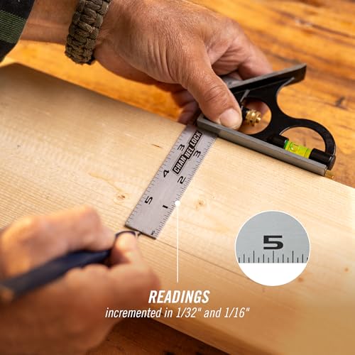 CHANNELLOCK High-Visibility Stainless Steel 6-Inch Combination Square, 8100-006CS