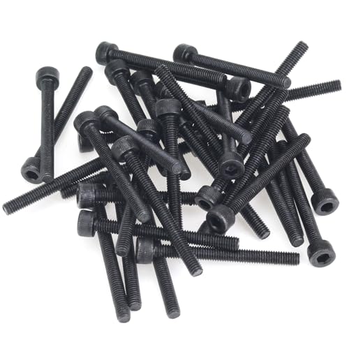 105 Pieces M3 x 25mm Socket Head Cap Screws, Thread Pitch 0.5mm, Sutemribor M3 Black Screws, 12.9 Grade Alloy Steel, Black Oxide Finish, Fully Threaded - size: M3 x 25mm, style: Socket Head