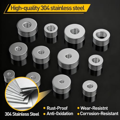 260Pcs Fender Washer Assortment Kit,304 Stainless Steel Assorted Washers,15 Sizes M3 M4 M5 M6 M8 M10 M12 Flat Washers Kit for Screws and Bolts,Hardware Fasteners for Industrial & DIY Use