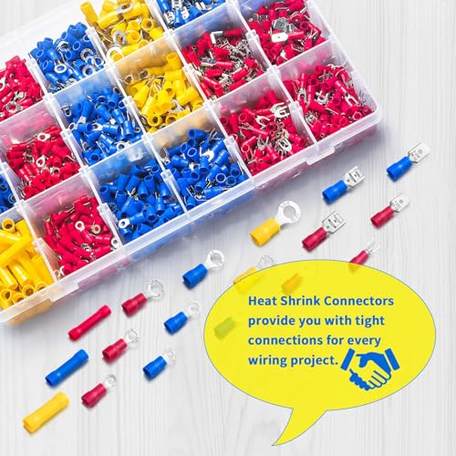 1200PCS Electrical Connector Kit, Automotive Insulated Wire Crimp Terminals