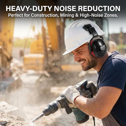 32dB Ear Muffs for Hard Hats, Safety Hearing Protection, Black - style: A30hfm
