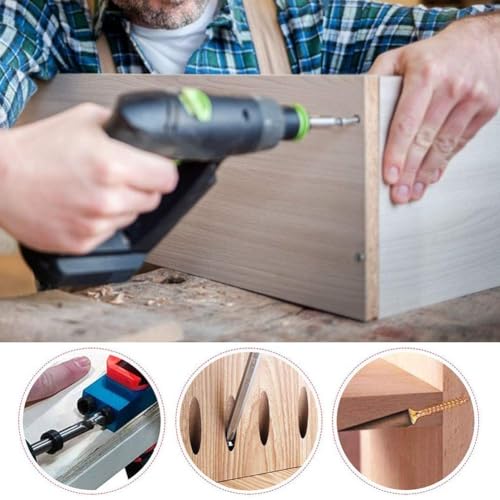 14Pcs Pocket Hole Jig Kit, 15 Degree Woodworking Inclined Hole Jig with 6/8/10mm Drive Adapter for Woodworking Angle Drilling Holes, Angle Carpentry Locator Jig