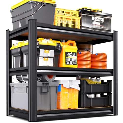 Garage Shelving,3 Tier Garage Storage Shelves,Adjustable Heavy Duty Metal Shelving Units and Storage Large Rack,Utility Steel Shelf For Shop Warehouse Industrial Pantry Basement Organizers 33"x35"x16" - size: MDF/35"Wx16"Dx33"H