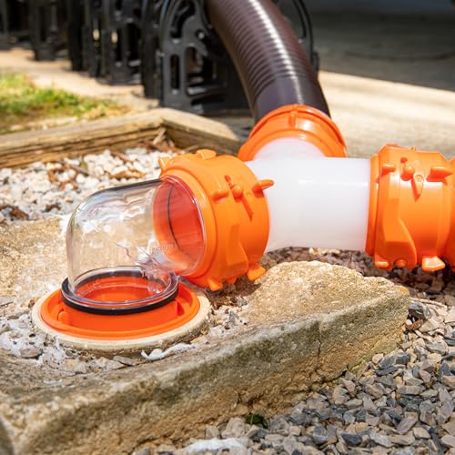 Camco RhinoFlex Clear RV Sewer Hose Elbow w/4-in-1 Adapter -Made in the USA - size: One Size
