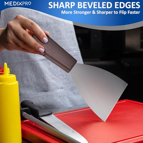 Baking Spatula Premium Stainless Steel with Wooden Handle Heavy-Duty Dough Scraper Turner, Multi-Purpose Kitchen Spatula for Baking, Cooking, Cake Decorating, Pizza & Pastry Use tool
