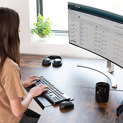 VIVO Clamp-on 17 inch Corner Desk Connector Sleeve Plate, L Desk Platform Extender Attachment, Black, DESK-AC07C