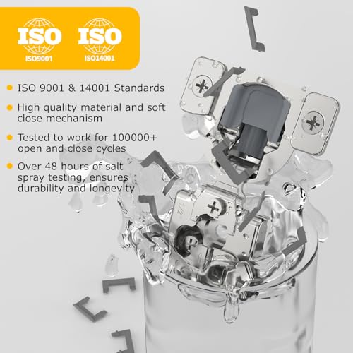Furniware 20 Pack Cabinet Door Angle Restriction, 86 Degree Angle Restriction Hinge Clip for Soft Close Cabinet Hinges, Hinge Opening Angle Restrictor Clip, Nylon - size: 86° Restrictor Clips