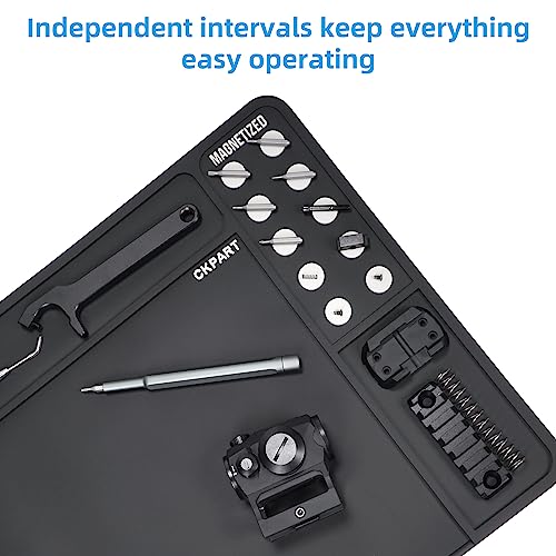 CKPART Rifle Gun Cleaning Mat, Anti-Slip Rubber Tactical Magnetic Mat, Gun Maintenance Mat,Gun Maintenance Mat for Gun Cleaning Kits 36" x 12"
