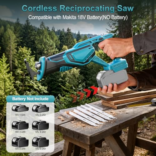 Cordless Reciprocating Saw Compatible with Makita 18V Battery (No Battery)