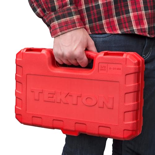 TEKTON 3/8 Inch Drive 6-Point Socket and Ratchet Set, 42-Piece (6-24 mm) | SKT15201 - size: 42-Piece (6 - 24 mm)
