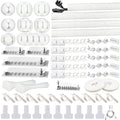 White Cable Management Organizer Kit 4 Cable Sleeve Split 311Pcs - size: 322 PCS