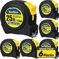 Tape Measure 25 ft, 6 Pack Bulk Easy Read Measuring Tape Retractable, Measurement Tape 25 FT by 1 in