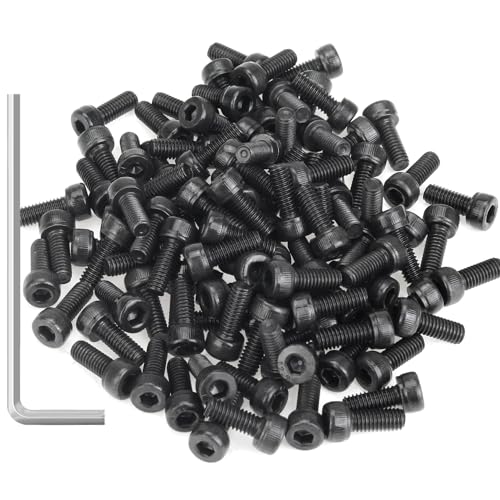 105 Pieces M4 x 10mm Socket Head Cap Screws, Thread Pitch 0.7mm, Sutemribor M4 Black Screws, 12.9 Grade Alloy Steel, Black Oxide Finish, Fully Threaded - size: M4 x 10mm, style: Socket Head