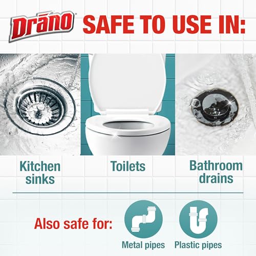 Drano Max Build Up Remover Drain Cleaner, Enzymes & Probiotics Prevents Clogs & Remove Odor-Causing Buildup, Safe for Septic, Toilets & Pipes in Bathroom Drains & Kitchen Sinks, Commercial Line, 60 oz - size: 60 oz (Pack of 4)