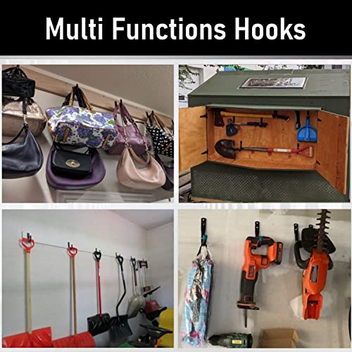 Heavy Duty Garage Storage Hooks, 3.4Inch J Utility Garage Wall Hooks for Hanging, 8 Pack Wall Mounted Hanging Hooks - size: 5.6 Inch x 3.4 Inch