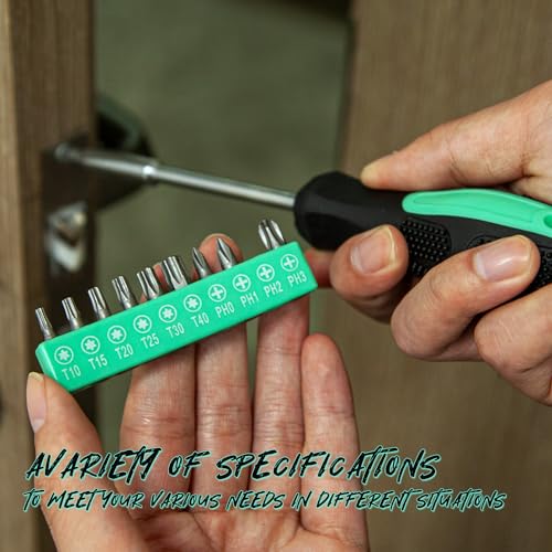 CARTMAN 39-Piece Household Tool Set, Green Hand Kit With Storage Case - color: Green