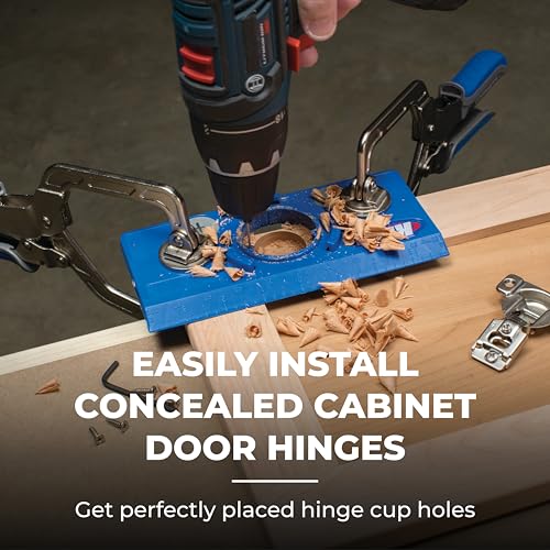 Kreg Concealed Hinge Jig - 35mm Cup Drilling Jig - Adjustable Cabinet Door Installation Tool - KHI-Hinge