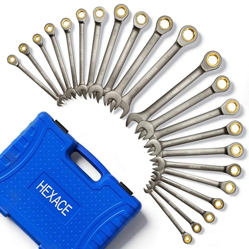 22-Piece Ratcheting Wrench Set, 72 Teeth, Metric & SAE