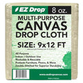 EZ Drop Painter's Large Canvas Fabric Drop Cloth for Painting (9 ft. x 12 ft.) - size: 9 ft. x 12 ft.