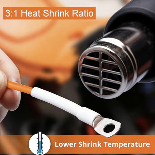 Heat Shrink Tubing Kit 355pcs Shrink Wrap Tube Waterproof Connectors - size: 355pcs White