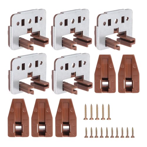 5Pcs Drawer Slide Track Guide Glide with Drawer Guide Metal Backing and Drawer Stop for Center Mount Drawer for Dressers for Nightstand for Rite-Trak I 168 Drawer Slide Systems - style: 5Pcs w/metal backing