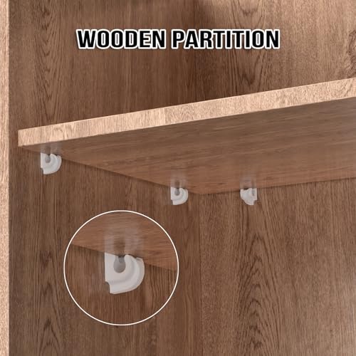21 Pack Wire Shelf Clips Kit with Screws, Heavy Duty Closet Shelf Support Brackets,Expansion Tubes & Adhesive Pads – Wall Mounted Clips for ClosetMaid, Rubbermaid Wire Shelving (White) - color: White