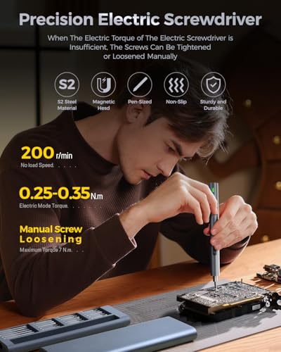 Mini Electric Screwdriver Set 62-IN-1: Small Electric Screwdriver Cordless - color: Black, size: 62 in 1 Gray