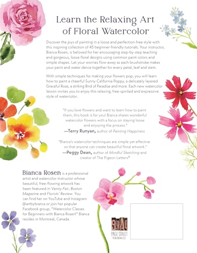 Easy Watercolor Flowers: 45 Beautiful Paintings for Beginners