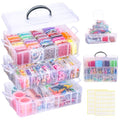Stackable Bead Organizer 3 Tier with 58pcs Small Boxes Storage Container - size: 3-Tier 58pcs Assorted Boxes