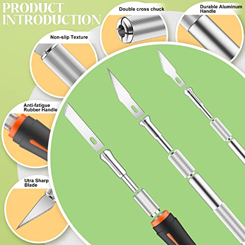 JETMORE 16 Pcs Exacto Knife, Craft Knives with 13 SK5 Steel Blades for Art - color: Orange-16pcs