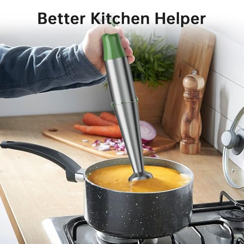 Turelar Immersion Blender Handheld 5 in 1 Hand Blender Set 1100W Heavy Duty - color: Green, size: 5 in 1