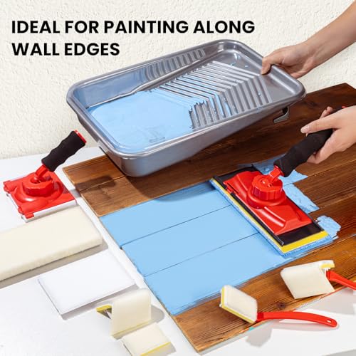 Mister Rui Paint Edger Tool Kit, 11 PCS Paint Edger with Tray for Walls - color: Silver Tray