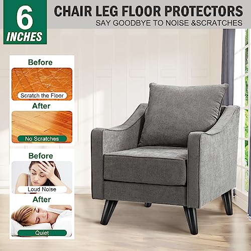 FoDau770 Rubber Wood Legs 6", Slant Taper, 5/16"-18 Thread, Black, 4pcs | Wood Couch legs - Mid Century Sofa Legs - Furniture legs Replacement for Cabinet Dresser Chair Ottoman - color: Black, size: 6 Inch - Slanted (80°)