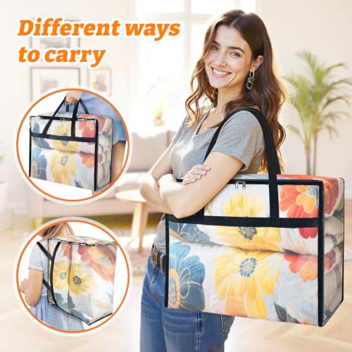 BlissTotes Moving Bags 40L 4PCS, Clear Clothes Storage Under Bed Storage - size: 40L