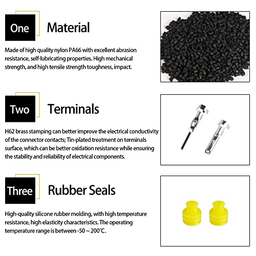 MUYI 1Pin Way 16AWG Waterproof Electrical Connector Wire Connectors-5 Kit - style: 1wire connector(5 sets)