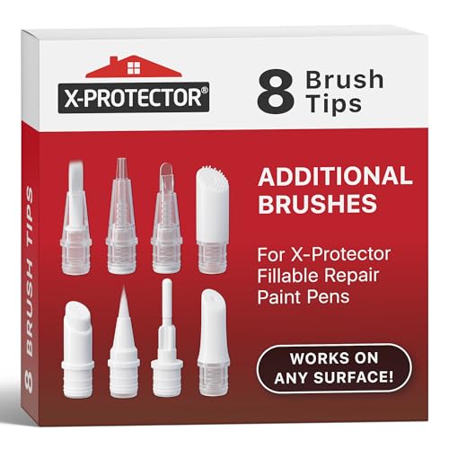 X-Protector Brush Tips for Fillable Touch Up Paint Pen Kit - 8 PCS Pack - style: Pack of 8, Brushes for Fillable Version