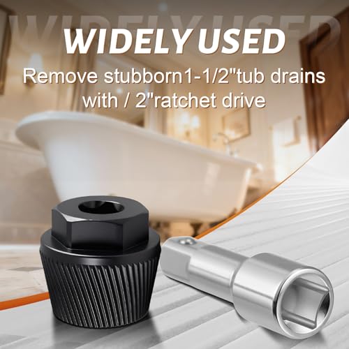 1.5" Tub Drain Removal Tool Extractor 05255 Removes Rusted Broken Drain - color: Black, size: Tub Drain